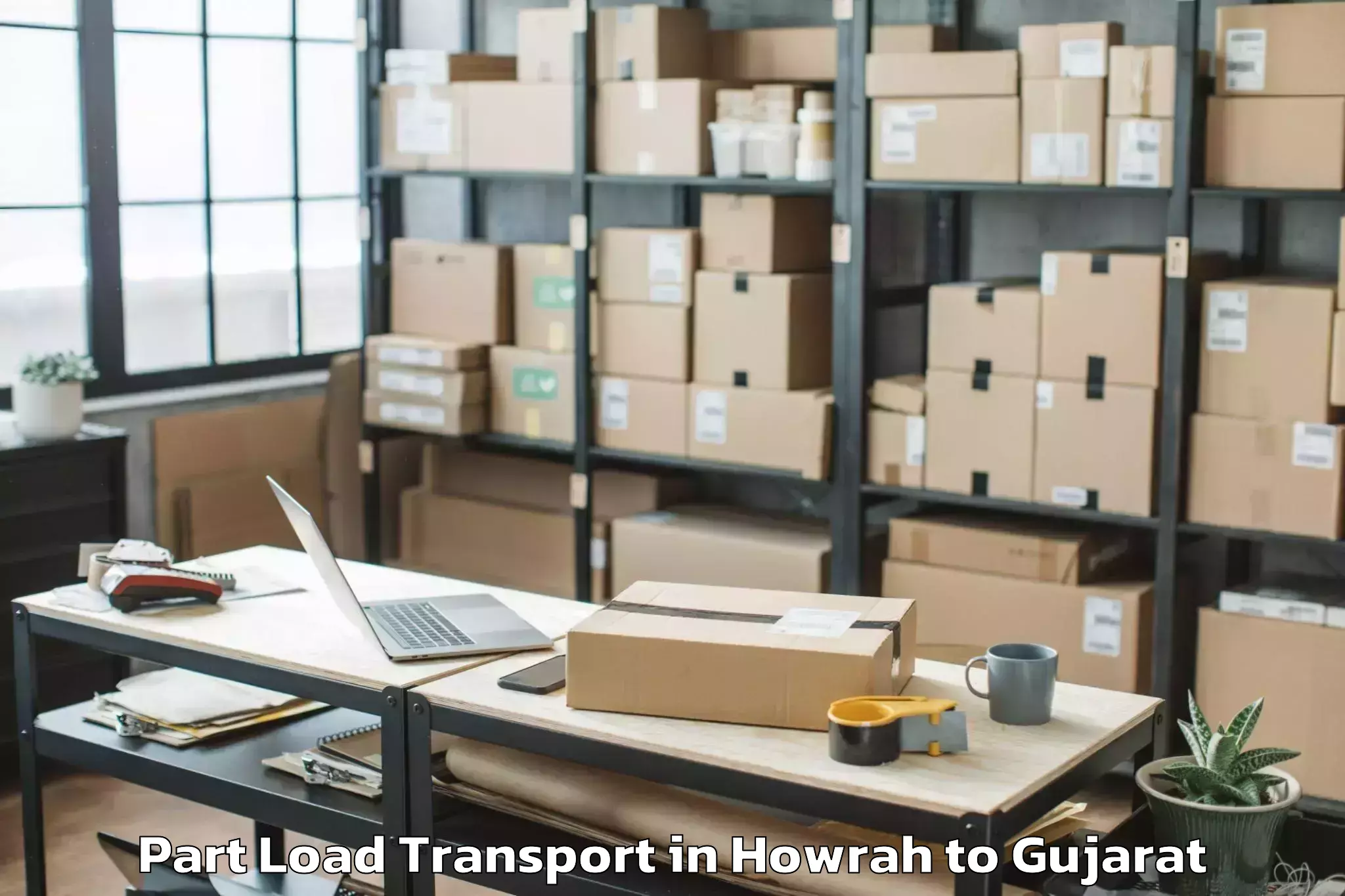 Book Your Howrah to Gujarat University Of Transpla Part Load Transport Today